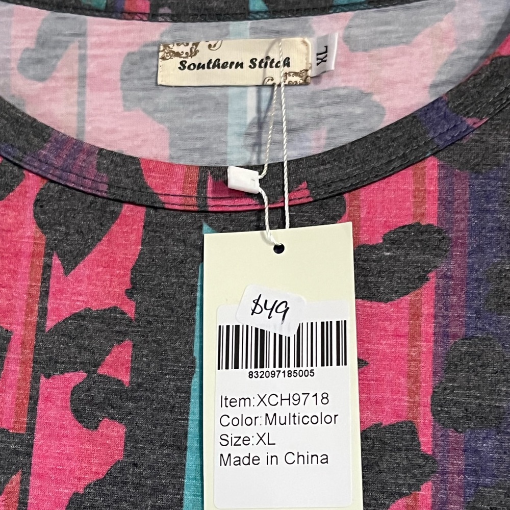 Southern Stitch•Leopard Striped Dress - Picture 2 of 9
